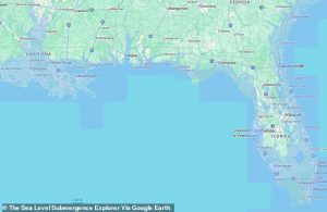 The worst case scenario from the Sea Level Submergence Explorer map warned that more than half of the state of Florida could end up underwater by 2100