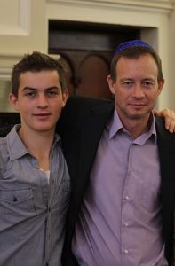 Kieran is pictured with his father Andrew