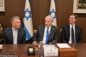 Jared Kushner and Trump's special envoy Steve Witkoff were pictured on Thursday alongside Israeli Prime Minister Benjamin Netanyahu to announce the landmark peace settlement