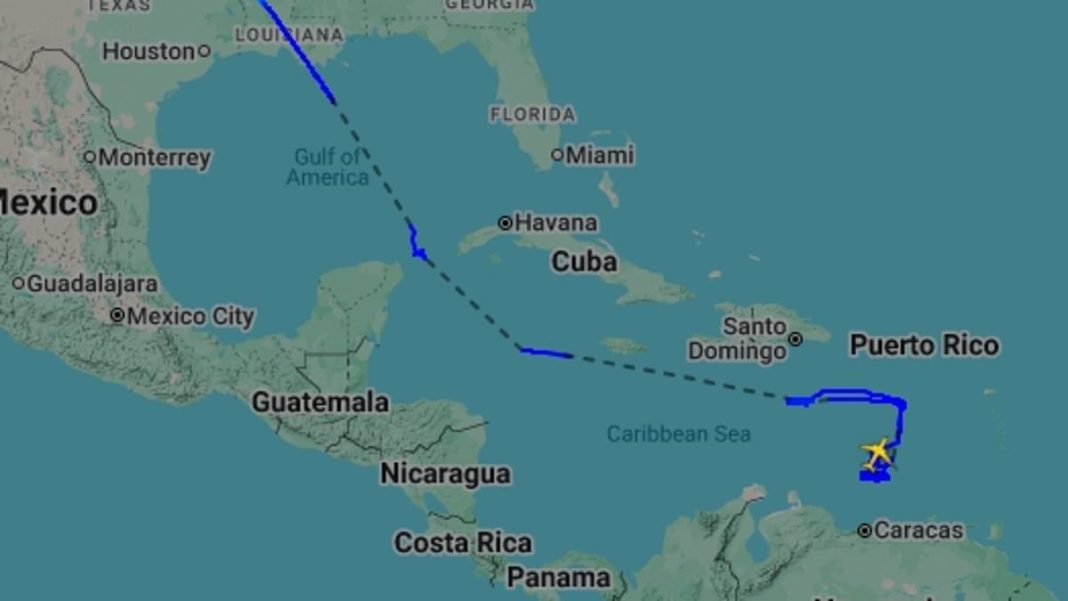 Flight tracking data spotted the three US Air Force B-52H Stratofortress bombers traveling between Mexico and Cuba as it moved closer to Venezuela 