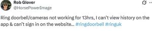 Taking to X, one user vented that their Ring doorbell wasn't working