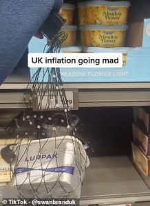 On TikTok users showed that butter has now become so expensive that it is being put inside anti-shoplifting bags