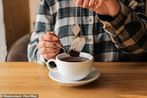 A cup of tea in the morning might be the perfect way to start the day, but a new study warns that many of the UK's favourite teabag brands could be filling your brew with harmful microplastics (stock image)