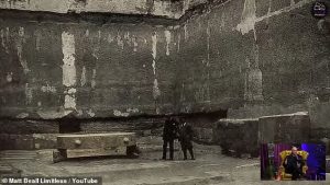 At the center of one chamber sits an oval vat with a fitted granite lid, which Barsanti reported contained traces of an unknown substance, now lost.