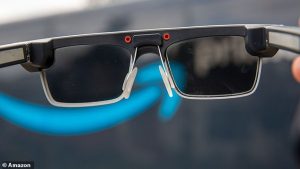 Amazon claims the dystopian device will make deliveries 'as safe and seamless as possible'