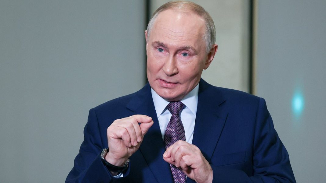Oil money: Russian President Vladimir Putin met with journalists on Thursday to comment on new U.S. sanctions targeting two major Russia's oil producers