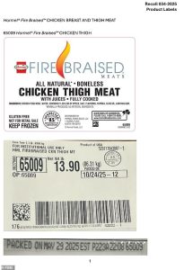 The recall affects large cases of frozen chicken mainly sold to restaurants, hotels, healthcare facilities and schools