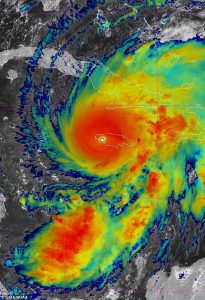 Melissa struck the west coast of Jamaica around 1pm ET and will now move in a north-easterly direction over its landmass at a speed of around 9mph