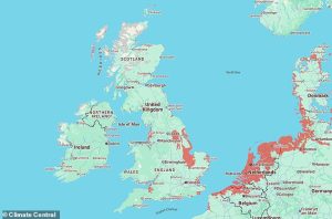 If sea levels do rise by 32ft (10 metres), entire cities around the world will be plunged underwater, according to Climate Central's Coastal Risk Screening Tool