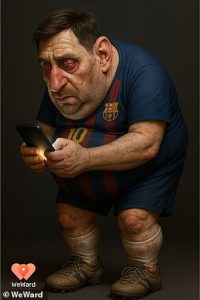 Lionel Messi is known for his athletic ability on the pitch - but would pile on weight if he was inactive, the projection shows