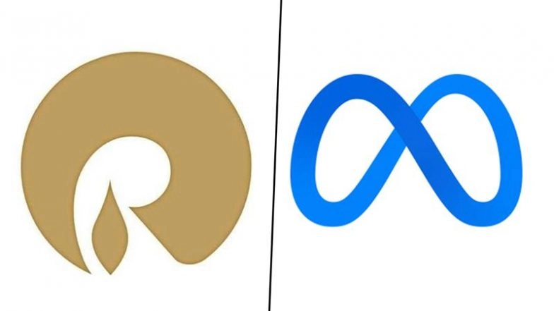Reliance Industries, Meta (Photo Credits: X/@RIL_Updates, @Meta)