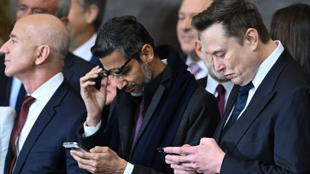 Alphabet hits $100B revenue milestone on AI-driven growth; Musk congratulates Pichai in rare social media exchange.