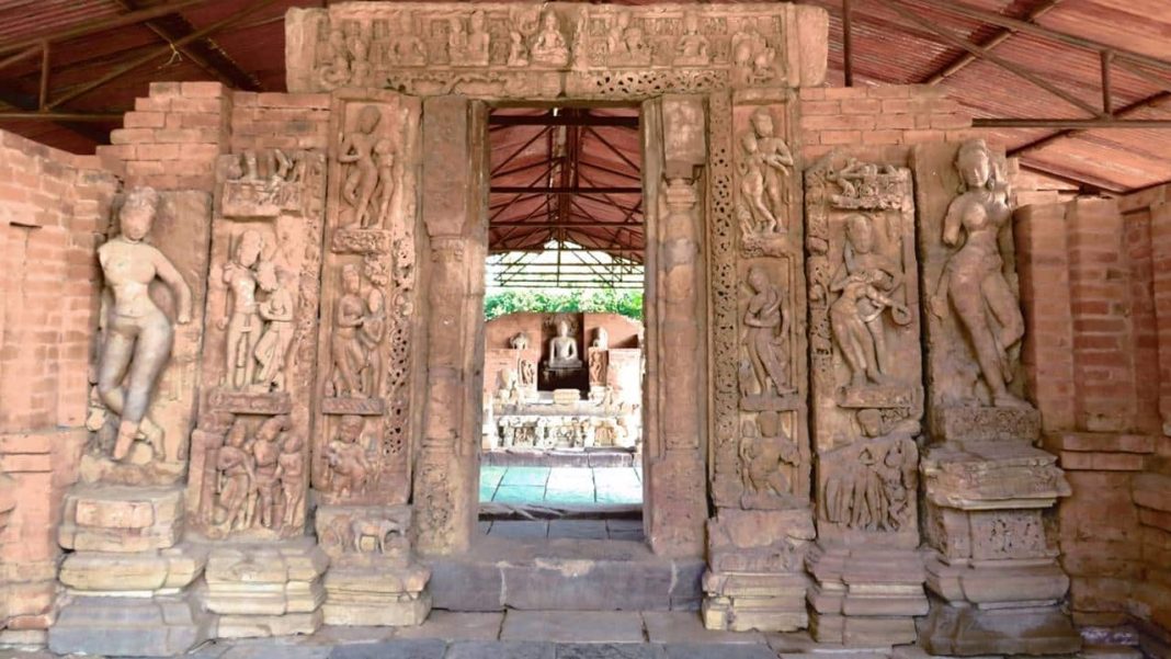 Sculpted remains put together at the Teevardev complex in Sirpur.(Source: Arjun Kumar)