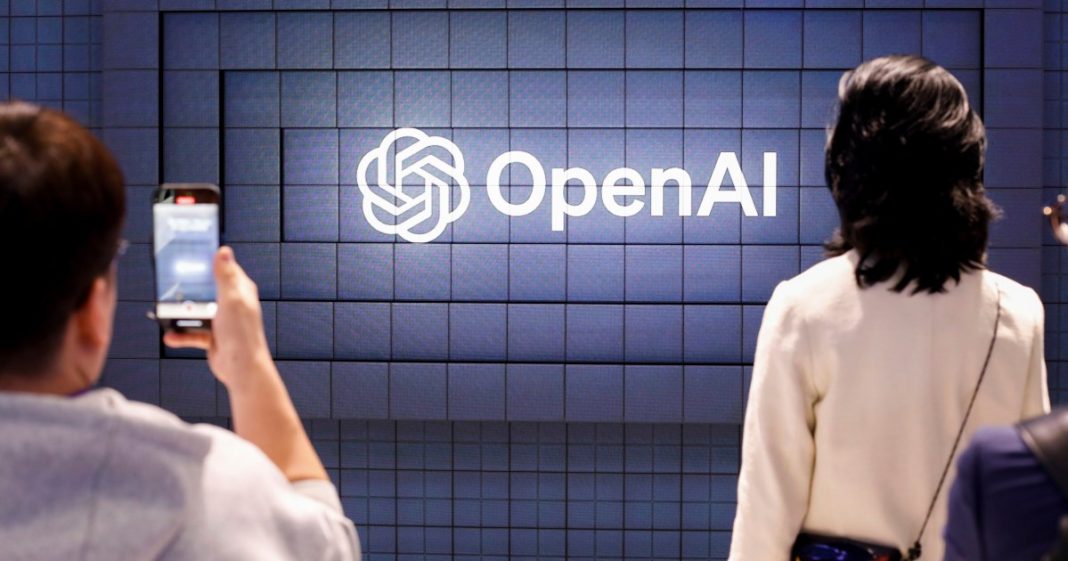 An OpenAi advertisement at a trade show in Barcelona, Spain, in 2024.