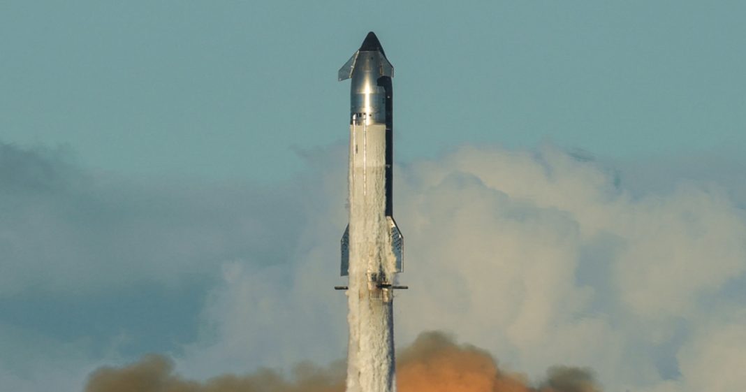 The SpaceX Starship explodes after launch in Boca Chica, Texas, in 2023.