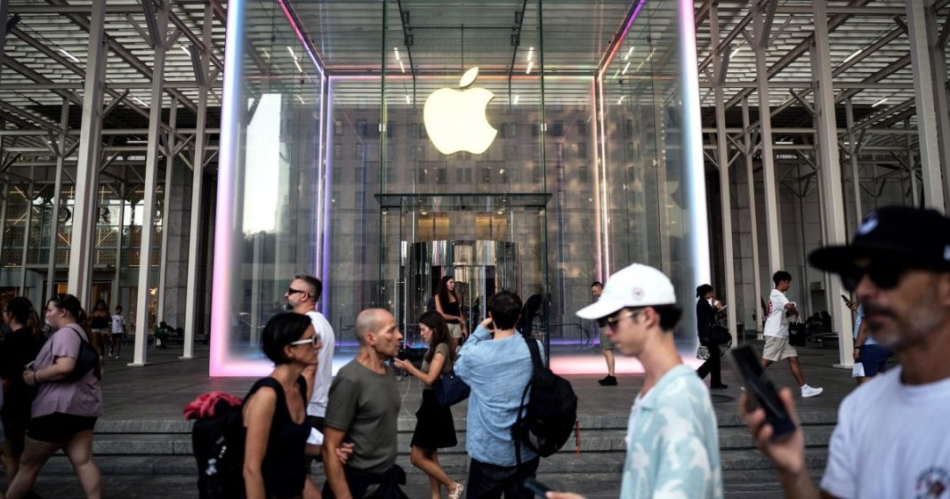 The Apple Fifth Avenue store in New York on July 28.