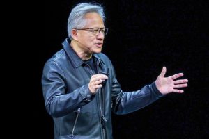 Nvidia President and CEO Jensen Huang in Washington, D.C., on Tuesday. Anna Moneymaker / Getty Images