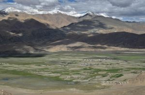 Hanle village and the Indus Rriver in Changthang.