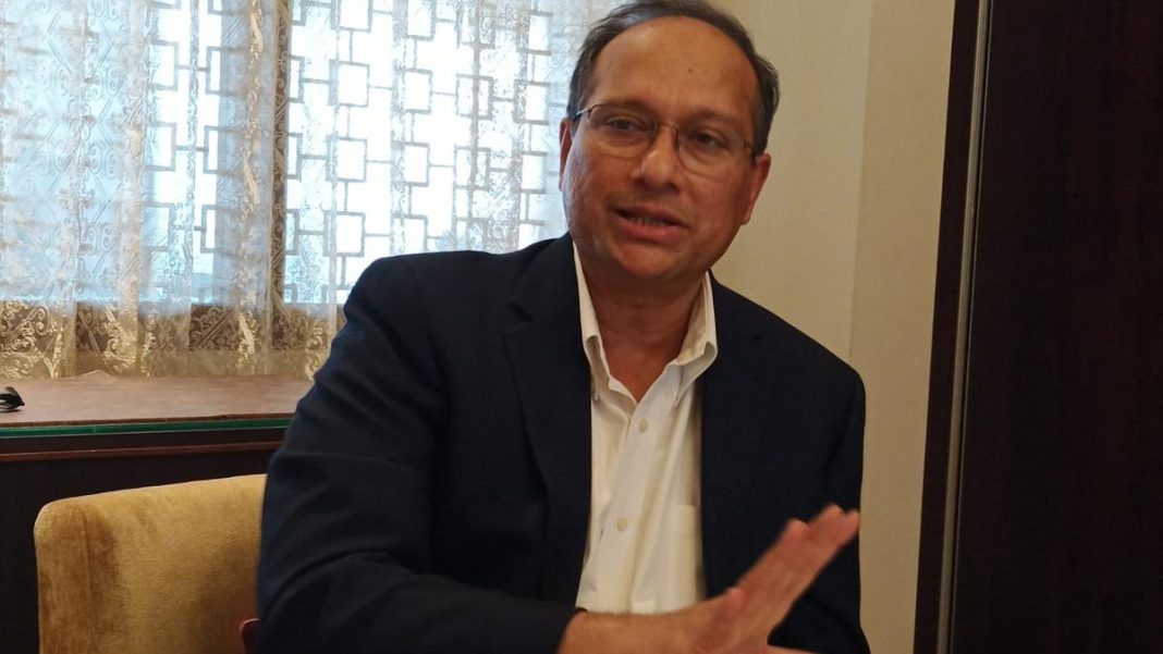 Cyient Executive Director and CEO Sukamal Banerjee during an interaction in Hyderabad on Wednesday. | Photo Credit: N. Ravi Kumar