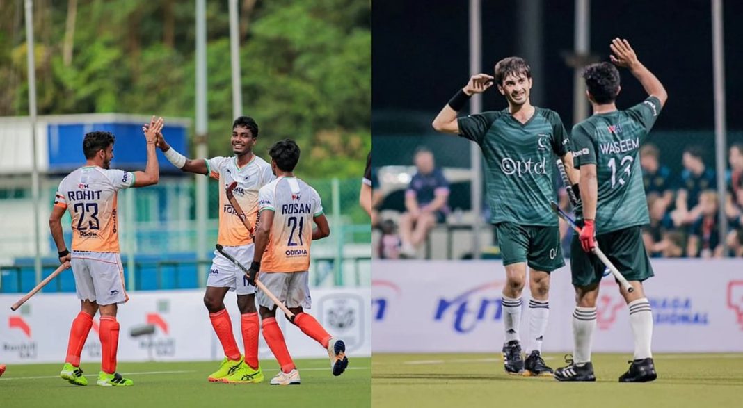 India and Pakistan men's hockey team. | (Credits: X)