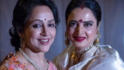 Hema Malini wishes Rekha a happy birthday on Instagram.