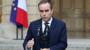 French Prime Minister Sebastien Lecornu delivers a statement at the Hotel Matignon in Paris, before a round of consultations with political parties ahead of the announcement of the new government. (Pool Photo via AP)