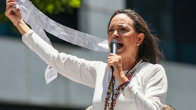 Maria Corina Machado, who was forced to live in hiding in Venezuela, has been awarded the 2025 Nobel Peace Prize. (IMAGE: AP file)