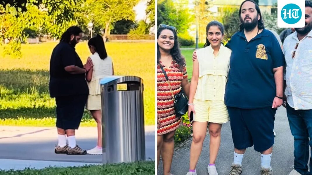 Snippets from a video by a content creator who met Anant Ambani and Radhika Merchant.