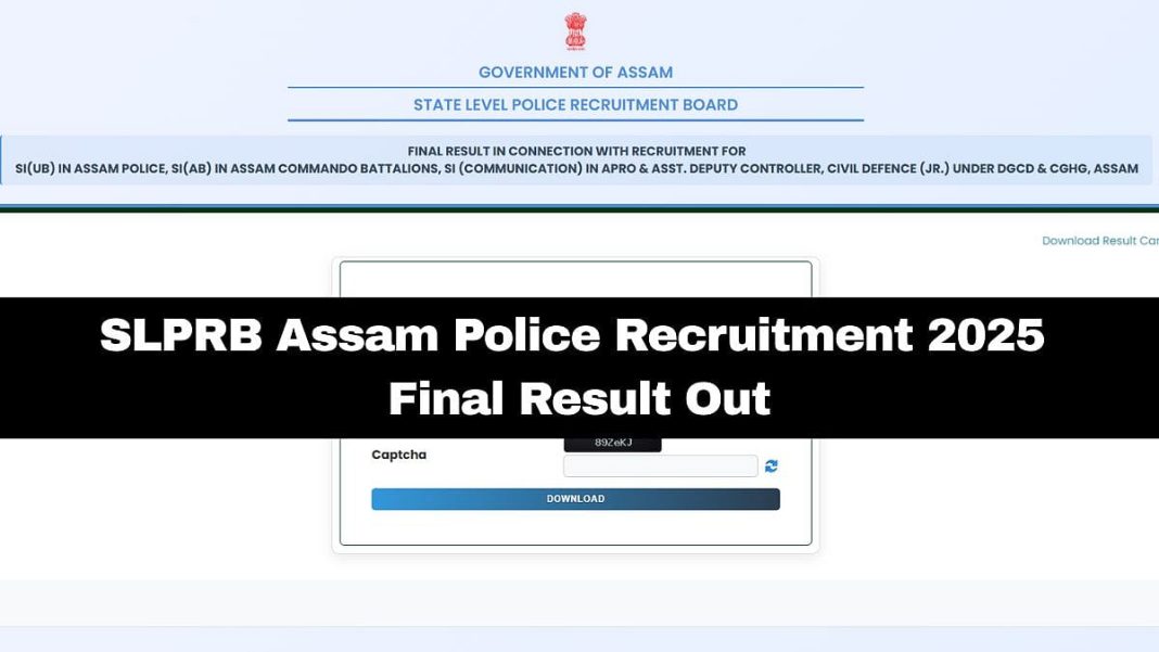SLPRB Assam Police Recruitment 2025 | slprbassam.in