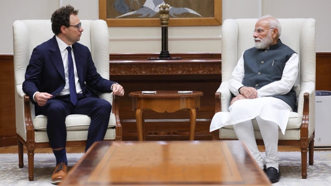 Anthropic CEO Dario Amodei with PM Modi. (Photo: X/DarioAmodei)