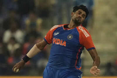 Harshit Rana bowls a delivery during the Asia Cup. (AP Photo)