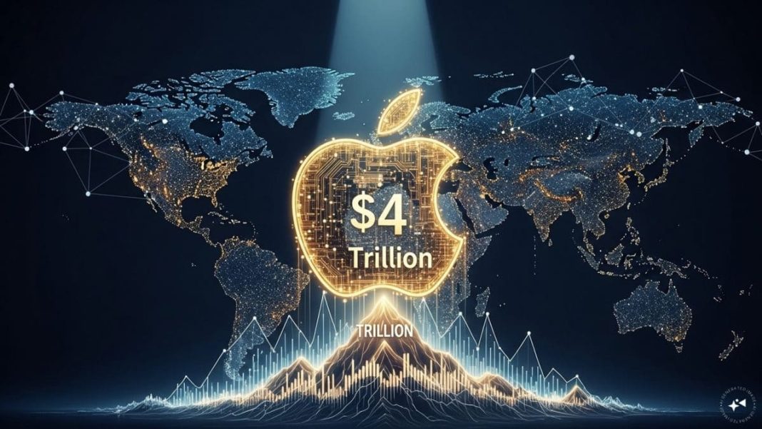 Apple races past $4 trillion market value as new iPhone models revitalize sales. Image: AI generated.