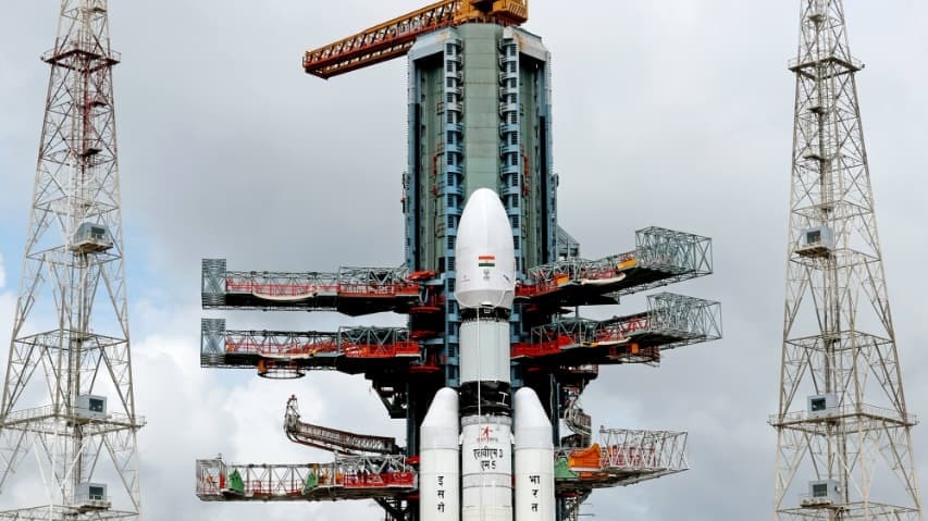 ISRO has moved its heaviest rocket, LVM3, to the launch pad at Sriharikota ahead of its November 2 liftoff. (Photo: ISRO)