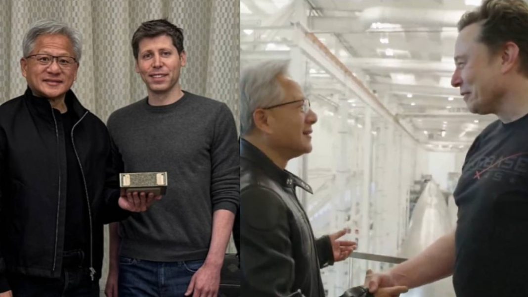 Nvidia CEO Jensen Huang meets Elon Musk and Sam Altman