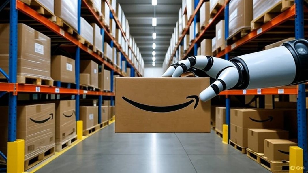 Robots to take over warehouse jobs at Amazon (Photo: AI manufactured image)