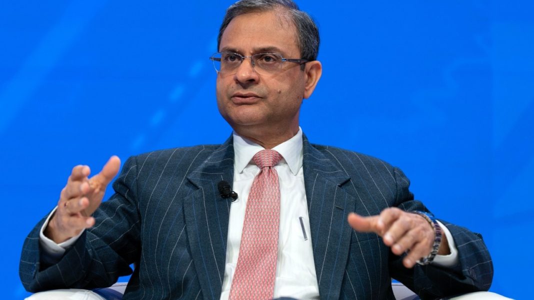 Governor of the Reserve Bank of India Sanjay Malhotra speaks at Governor Talks conference. (Photo: AP)
