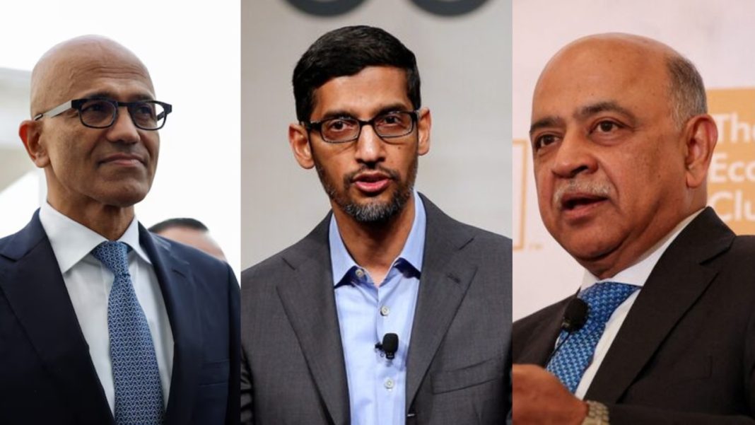 Satya Nadella, Sundar Pichai, and Arvind Kumar