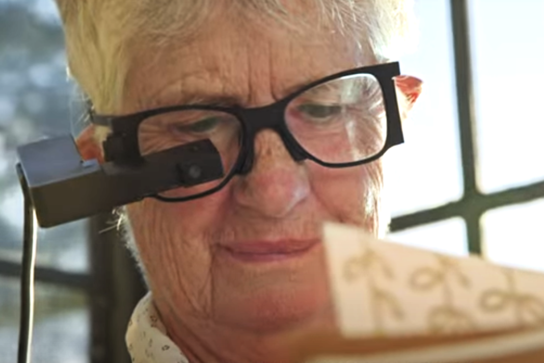 Science Corporation's PRIMA implant and glasses allow patients with irreversible blindness to read again (Science Corporation)