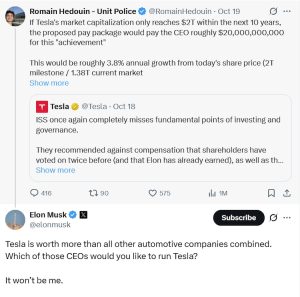 Elon Musk post on x