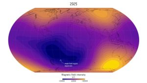 Scientists have discovered that the weak region in Earth’s magnetic field has increased. (Photo: ESA)