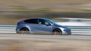 Tesla’s speed-profile menu includes the toggle options of Chill, Standard, Hurry, and Mad Max profiles to customize how aggressively their car responds in traffic. (REUTERS/Mike Blake)