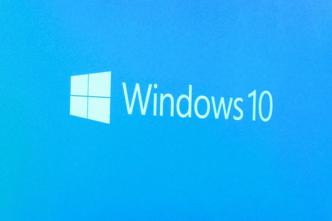 A screen showing the Windows 10 logo at a press event at Microsoft's campus in Washington on 21 January, 2015 (Glenn Chapman/AFP via Getty Images)