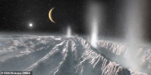 Saturn's Moon Enceladus (artist's impression) might be home to alien life, according to a new study, as researchers find heat escaping from the moon's North Pole