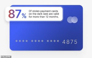 Overall, 87 per cent of stolen cards remain valid for more than 12 months - giving buyers a decent window of time to exploit them and steal your funds