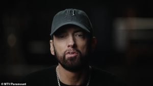 Blink-182 was used in 84,545 passwords, along with 50 Cent (55,897), Eminem (43,344), and Justin Bieber (34,296). Pictured: rapper Eminem