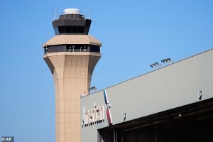 Air traffic control towers across the US, including at Dallas Fort Worth International Airport (Pictured), have gone dark for hours over the last month due to staffing shortages caused by the government shutdown