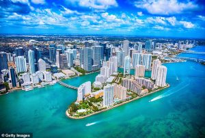 Scientists said that Miami-Dade County (pictured in part) had one of the highest rates of Alzheimer's in the US last year, and the region also experienced major algal blooms in 2020