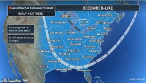 Temperatures are due to take a dramatic drop in the coming days, with some areas seeing a risk of a first snowfall