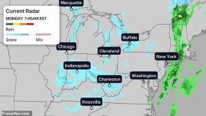 Snow is already falling from Michigan's Upper Peninsula to the Smoky Mountains, with icy air spreading deep into the South and East. Heavy lake-effect snow is piling up across parts of the Midwest and Great Lakes