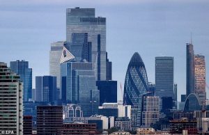 Rally: On a bumper day for investors, London’s blue-chip index hit 9800 for the first time, allaying fears that a stock market bubble may be about to burst